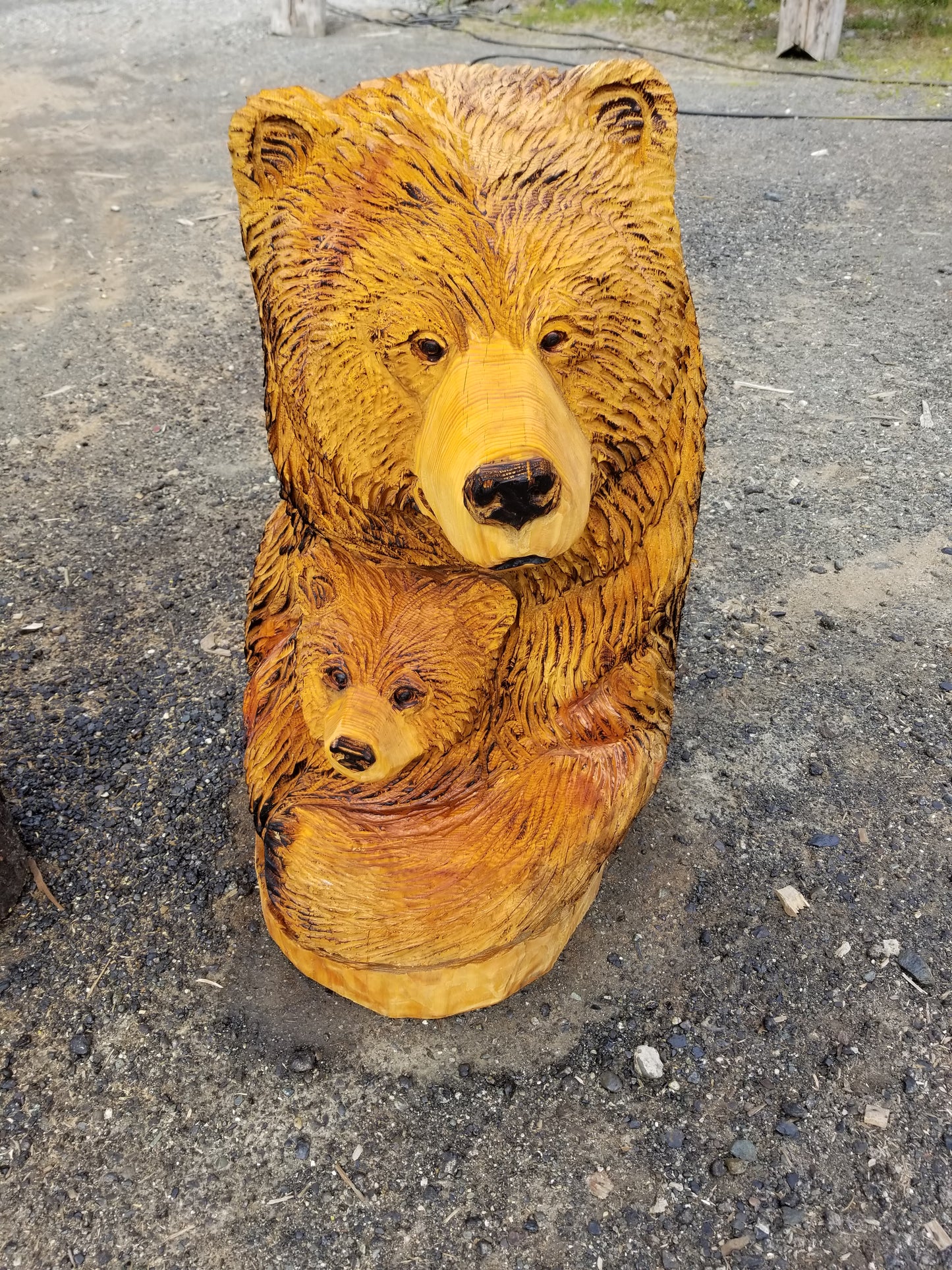 Custom Mother Grizzly bear and cub bust