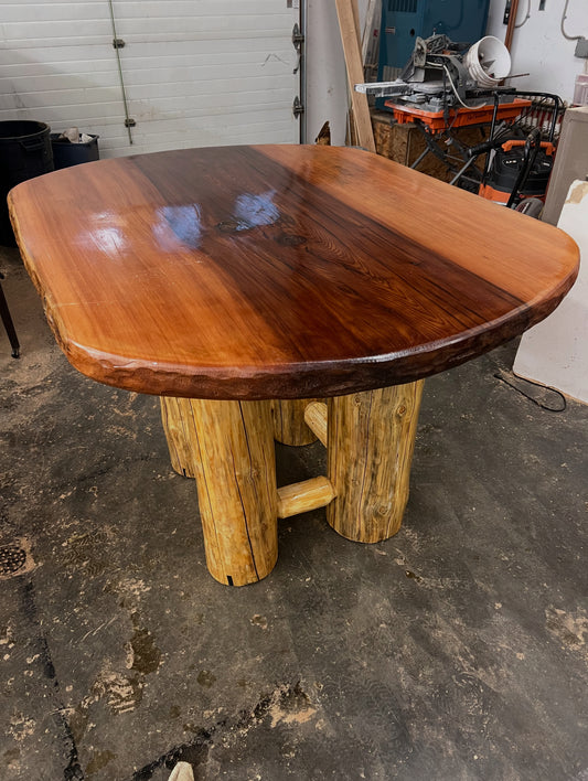 Red cedar bar height table