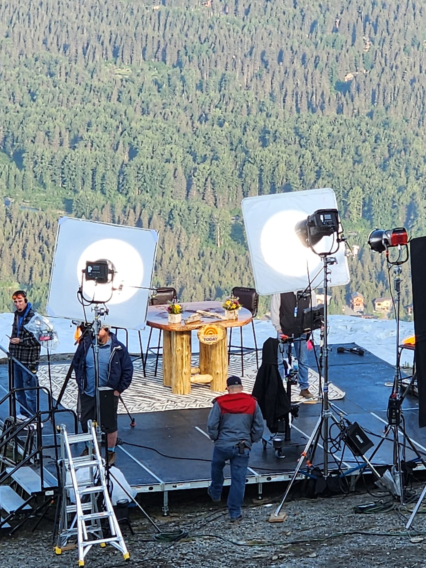 Red cedar bar height table